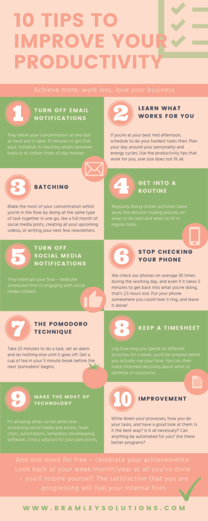 10 Top Tips to Improve Productivity - Bramley Business Solutions