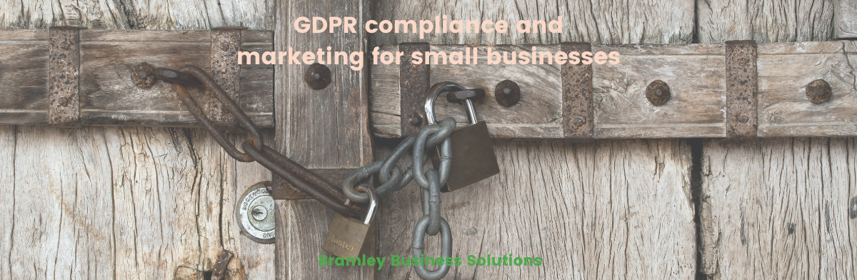 padlock over a wooden door with the blog title GDPR compliance and marketing for small businesses